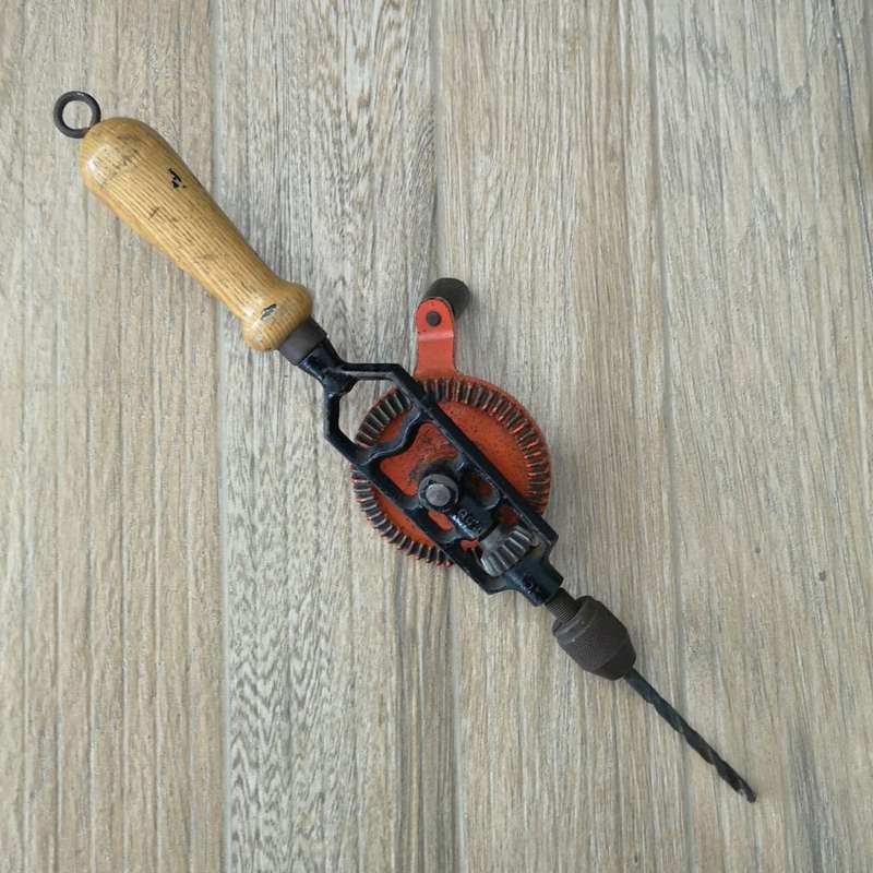2x Vintage Hand Drill Made in England -  Fleetway Clipper Product PLUS Stanley Small Hand Drill