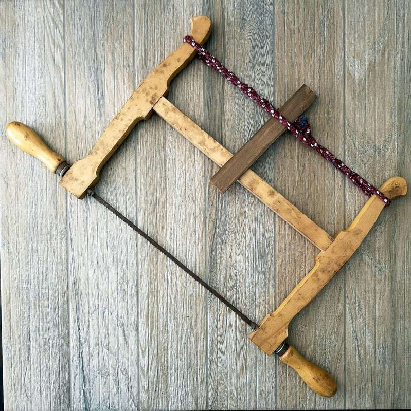 Vintage Bow Saw - Wooden Woodworking Hand Saw - Marples Made in England