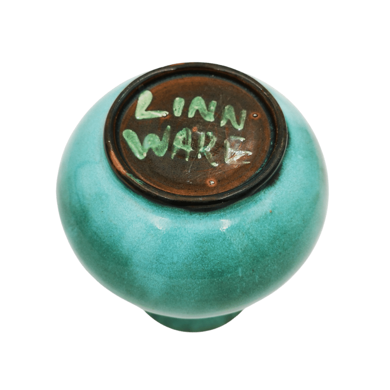 Linnware Vase in mottled green glaze, authentic South African pottery