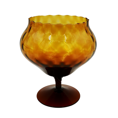 Venetian Goblet or vase with a stunning amber hued bowl, mid-century