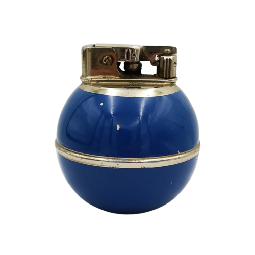 Myflam (Heinrich Maltner) table ball lighter with blue lacquer, c1938 Germany