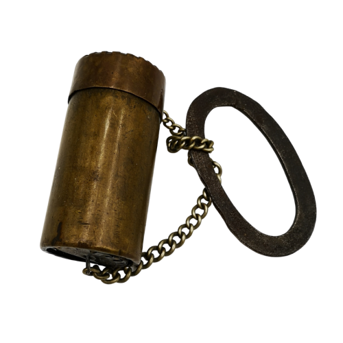 Boer War Brass Tinder Box with striker, Boere Kommando Tonteldoos includes provenance c1900-1902
