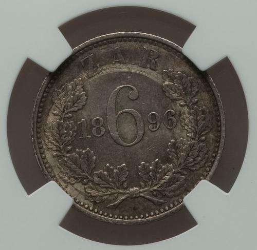 1896 Silver sixpence choice example ZAR