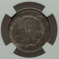 1897 sixpence MS62 choice with considerable lustre