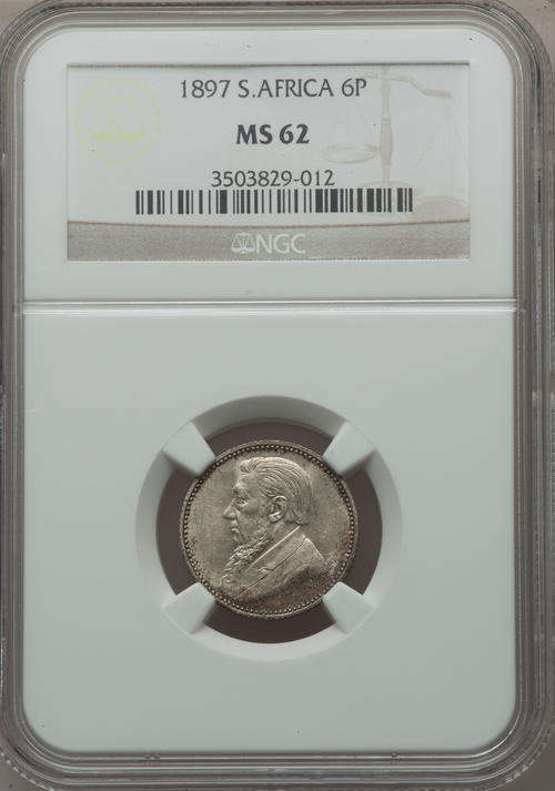 1897 sixpence MS62 choice with considerable lustre