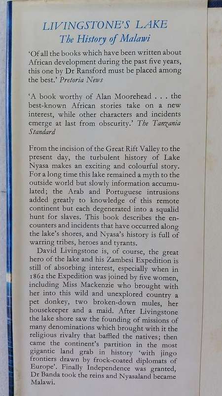 Livingstone's Lake The Drama of Nyasa Oliver Ransford