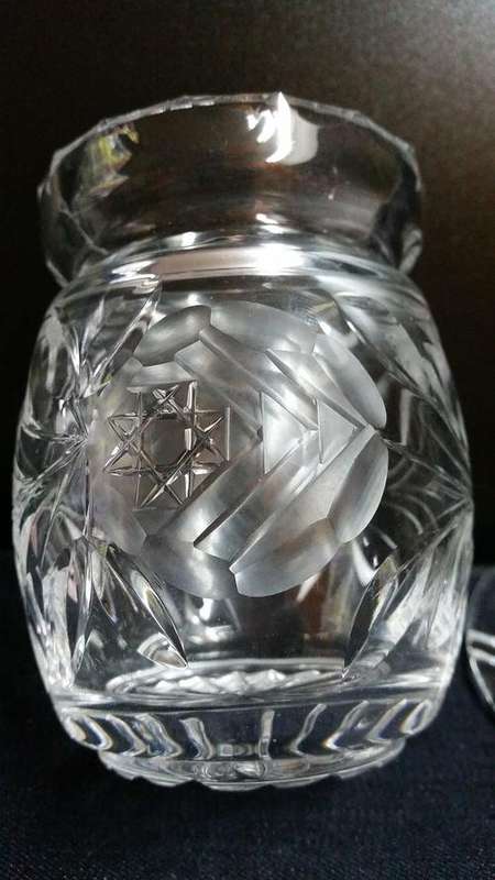 Rose Cut Glass Jam Jar in beautiful condition