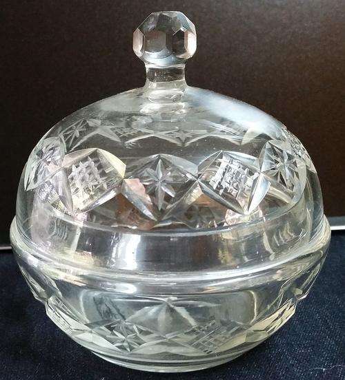 Cut Glass Pattern Trinket or Sweet Bowl 