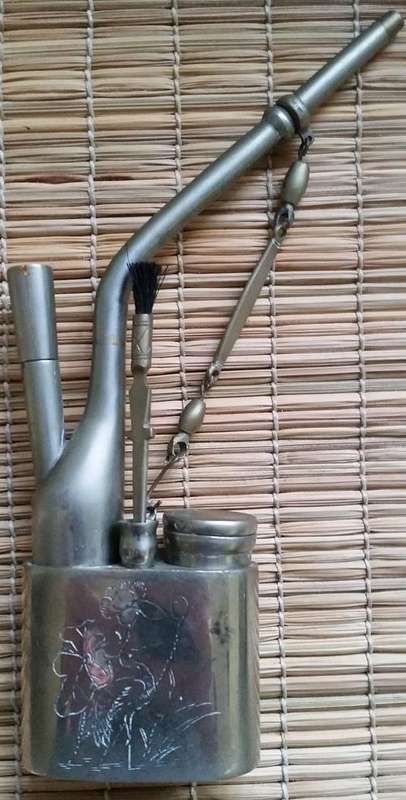 Antique Chinese Silver Paktong Smoking Pipe Opium Pipe