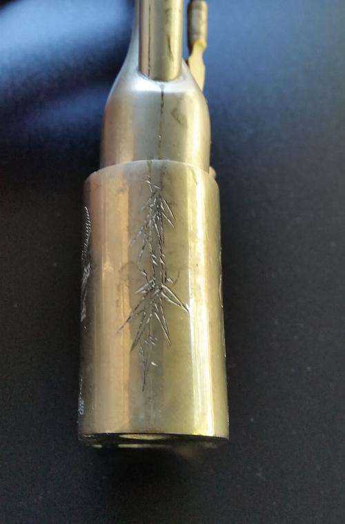Antique Chinese Silver Paktong Smoking Pipe Opium Pipe