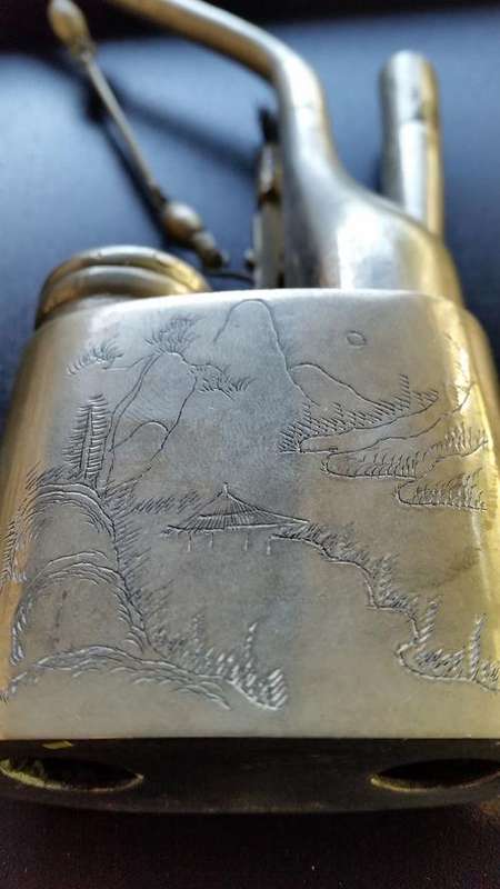 Antique Chinese Silver Paktong Smoking Pipe Opium Pipe