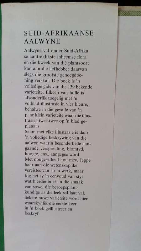 Suid-Afrikaanse Aalwyne Barbara Jeppe Hersiene en vergrote uitgawe