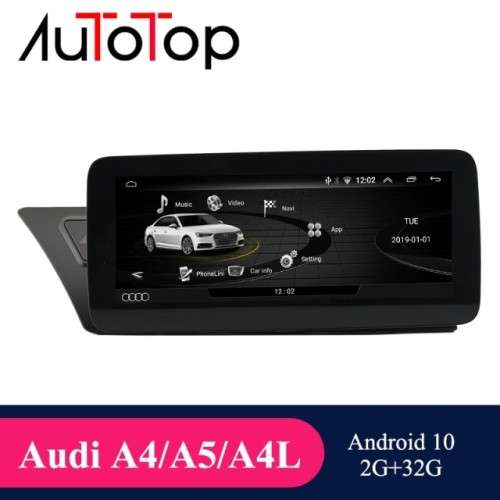 AUTOTOP 10.25 IPS Screen Car Radio 2 Din Android 10.0 Car Multimedia For A4 A5 S4 S5 2009-2016 GPS
