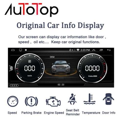 AUTOTOP 10.25 IPS Screen Car Radio 2 Din Android 10.0 Car Multimedia For A4 A5 S4 S5 2009-2016 GPS