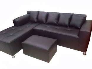 Naple leather corner Lounge with top stitching Windsor bedding 2.2. X 1.7