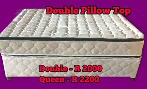 GRAND BAMBOO PILLOW TOP DOUBLE BED AND BASE