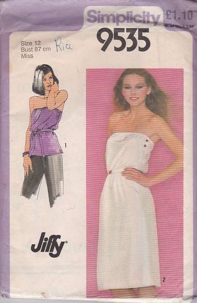 Simplicity  sewing  pattern no 9535 size 12