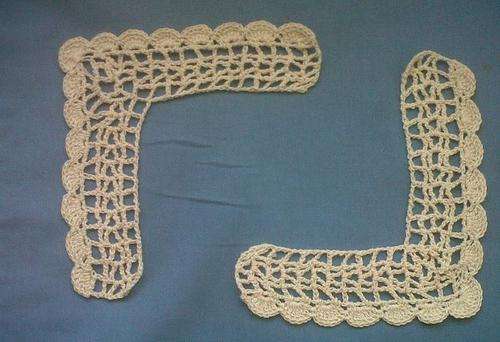 2xhand Crochet Traditional pattern Corners 15x13cm ,it was used as inserts for tablecloths, doilies,