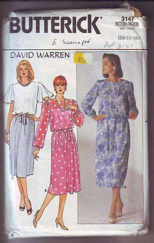 Used Butterrick  sewing  pattern   no 3147  pattern pieces has been cut out