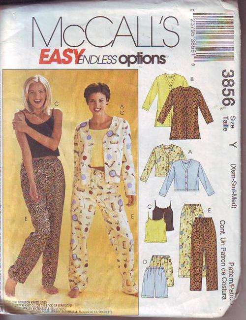 McCall s sewing  pattern no 3856  size Xsm-Med.