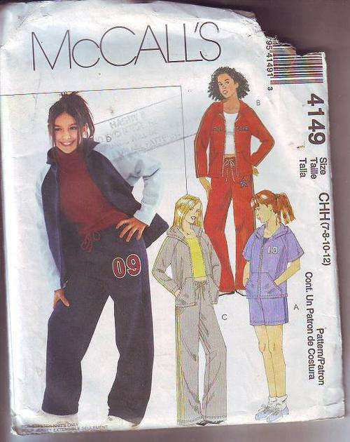 McCall s sewing  pattern no 4149  child size 7 -12