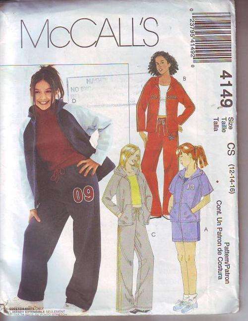McCall s sewing  pattern no 4149  child size 12-16