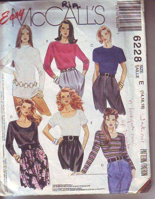 McCall s sewing  pattern no 6228   size E 14-18