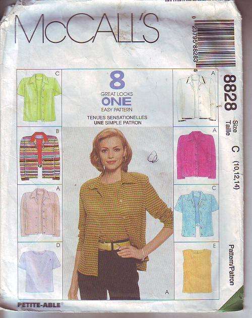 McCall s sewing  pattern no 8828  size C 10,12,14