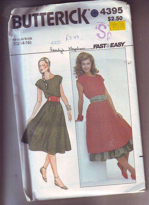 Butterick  sewing  pattern no 4395  size 12-16
