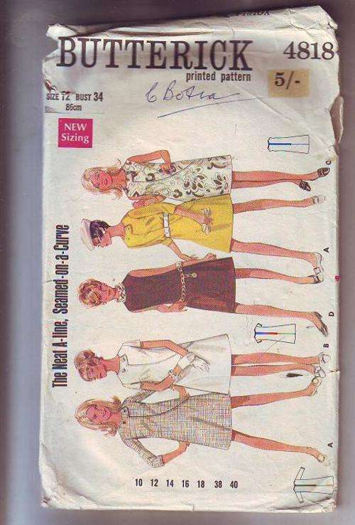 Butterick  sewing  pattern no 4818  size 12