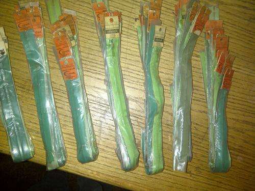 Metal Zips ex-stock closed down shop Shades of Green 10 per pack different lenghts 25cm -50cm