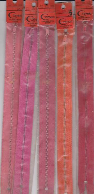 Metal Zips 25cm x-stock closed down shop Multi-color as per scan ,7 per pack Sewing accessories