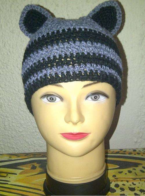 Cat ear beanie will fit teen - most adults Hand Crochet