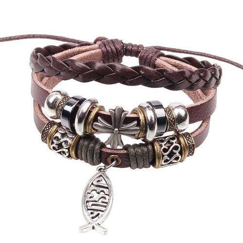 Infinity Bracelets - Genuine leather -Beaded