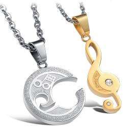Titanium couples necklace (pendant & chain) - product code TYCN015