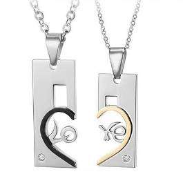 Titanium couples necklace (pendant & chain) - product code TYCN022