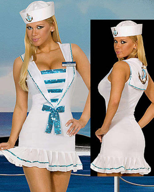 Sexy Sailor & Navy outfits  -One Size 2 Piece Sexy Sailor Costume includes Stretch Knit Dress with L