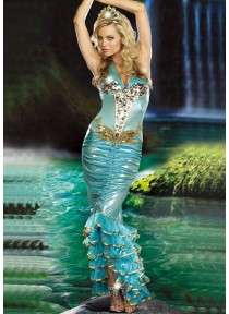 Sexy Fairy Tale Outfits-ONE SIZE only This Sea Queen Mermaid Costume includes the shimmering mermaid