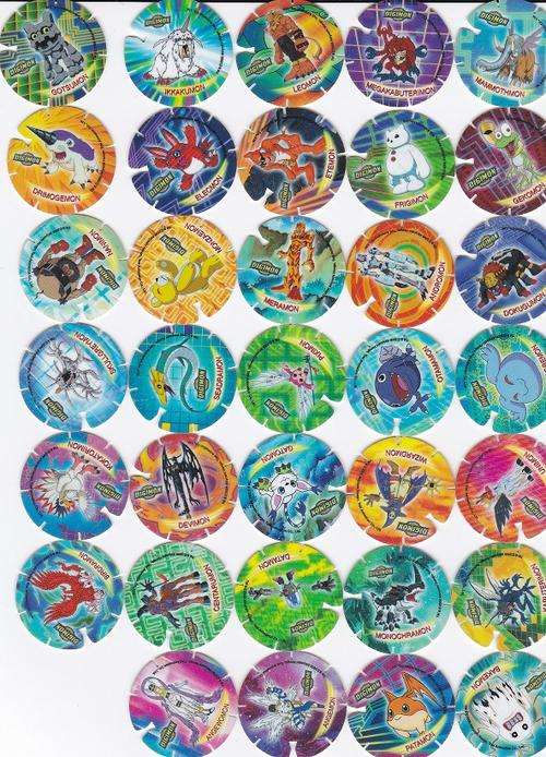 Digimon -Simba collection Plastic Tazos -  Collection no7-40 in this Collection 34 in total some go