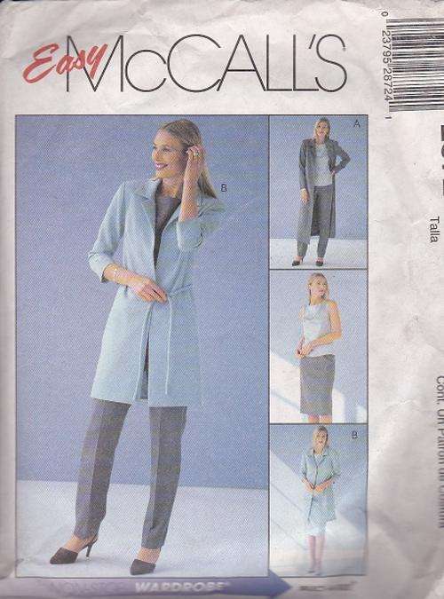 McCalls sewing  pattern no 2872 size D(12,14,16)