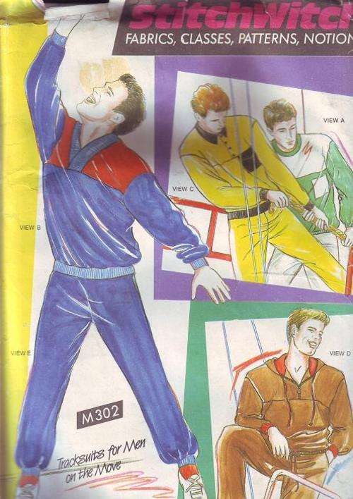 Stitchwitch sewing pattern M302 tracksuits for men