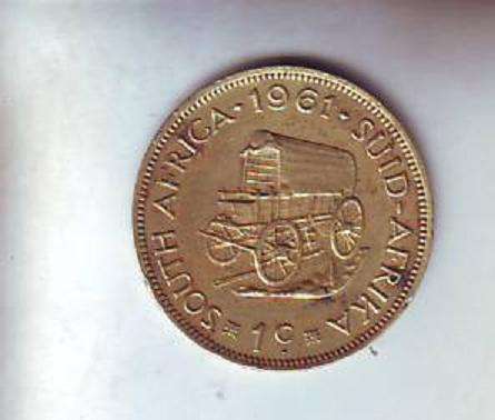 Circulated 1961 South African 1c