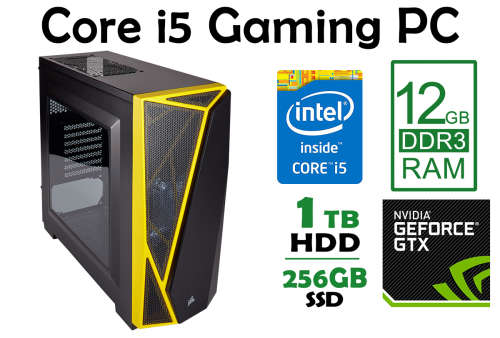CLEARANCE SALE!!  Black and Yellow themed Gaming PC! **Unlocked Core i5, 12GB RAM, SSD, GTX780**