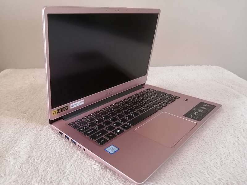 Acer Swift 3 Powerhouse - **8th gen Core i7, 12GB RAM, NVMe + HDD dual drives, full pink aluminium**