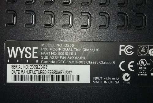 Dell WYSE D200 P20 PCoIP Dual Core Zero Thin Client