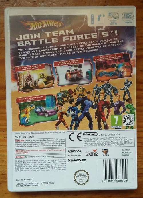Hot Wheels Battle Force 5 Wii Game PAL