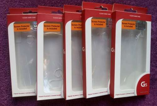 5 x LG G5 Clear Hard Cases plus Screen protectors included