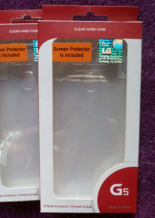 5 x LG G5 Clear Hard Cases plus Screen protectors included