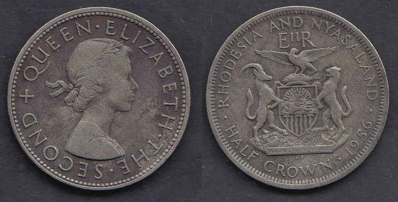 Southern Rhodesia Half-Crown dated 1956