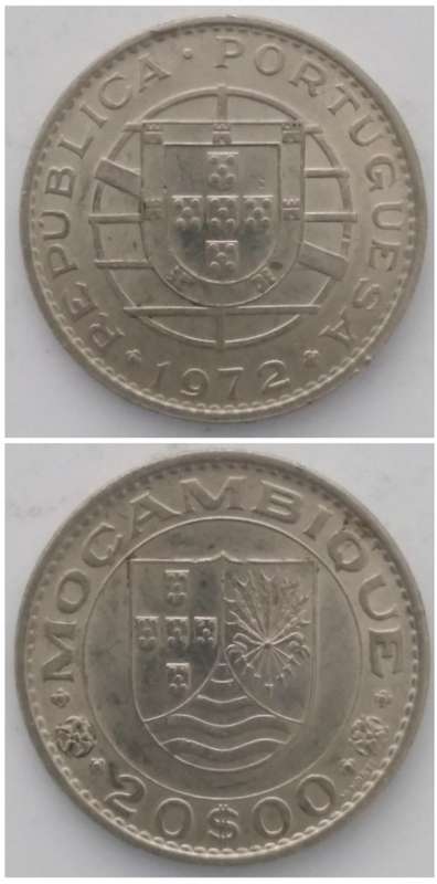 Crazy R1 Start Auction! Portuguese Mozambique, Twenty Escudos of 1972